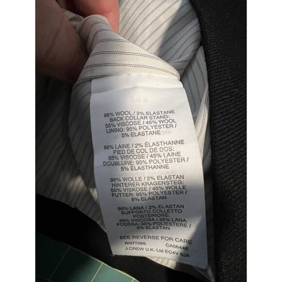 J Crew Women's EUC Black Wool Flannel Regent Blazer Feminine Fitted Jacket 12 - Picture 3 of 8